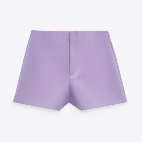 ZARA • Lavender/Lilac/Purple High-Waisted Mini Shorts - Picture 5 of 16